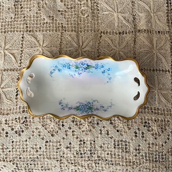 MZ Austria Moritz Forget Me Nots Serving Dish - Vintage Flowers - Picture 2 of 9